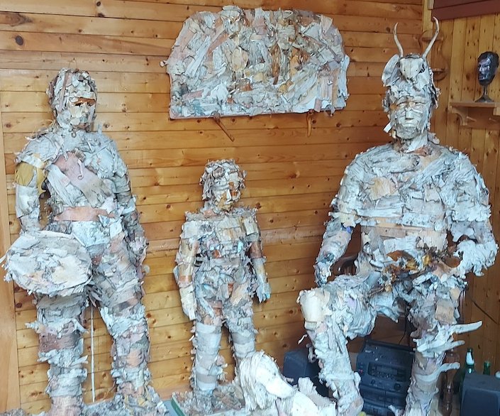 Birch Bark sculptures by Michael Doiron