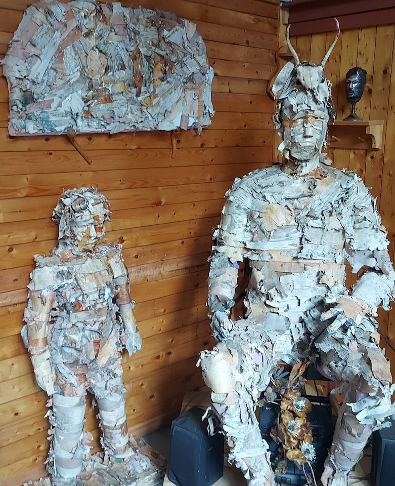 Birch Bark sculptures by Michael Doiron